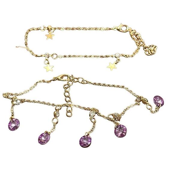NWOT Anklet bundle with stars and stones - Picture 1 of 4